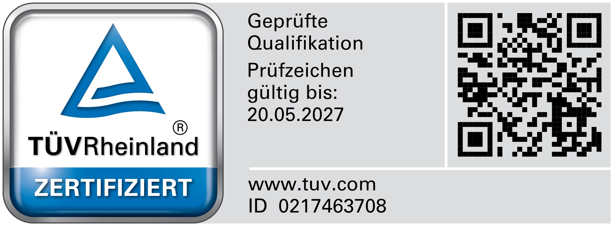 TÜV Rheinland Zertifikat